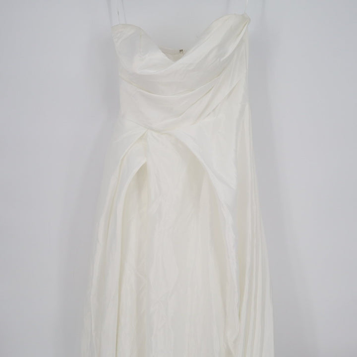 Lulus Lifetime of Love A-Line Gown Dress Womens 4 White Strapless Front Slit
