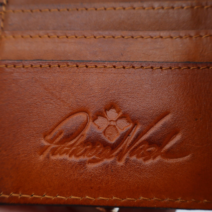 Patricia Nash Reiti Women Bi-Fold Wallet Brown Cognac Burnished Tooled Leather