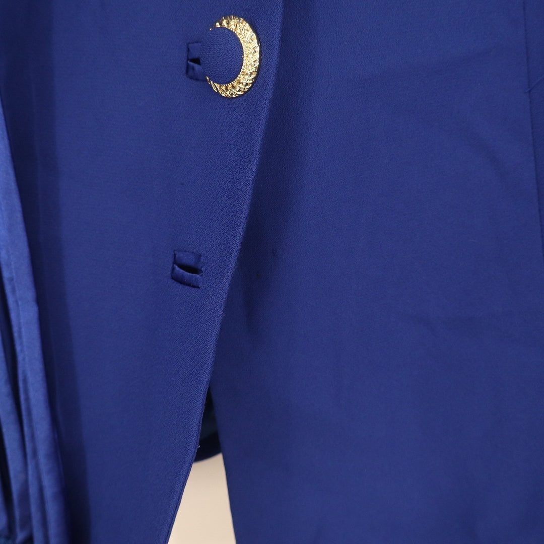 KB Stella Louise Fox Royal Blue Fringe Rhinestone Skirt Suit Set 16W Moon Button