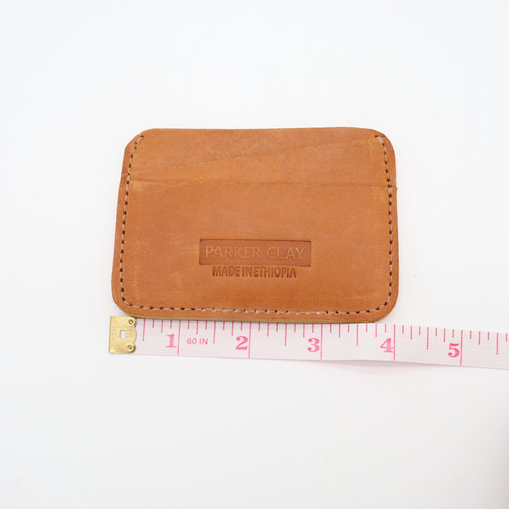 Parker Clay Womens Clutch Wallet Brown Honey Leather Two Credit Card Slots
