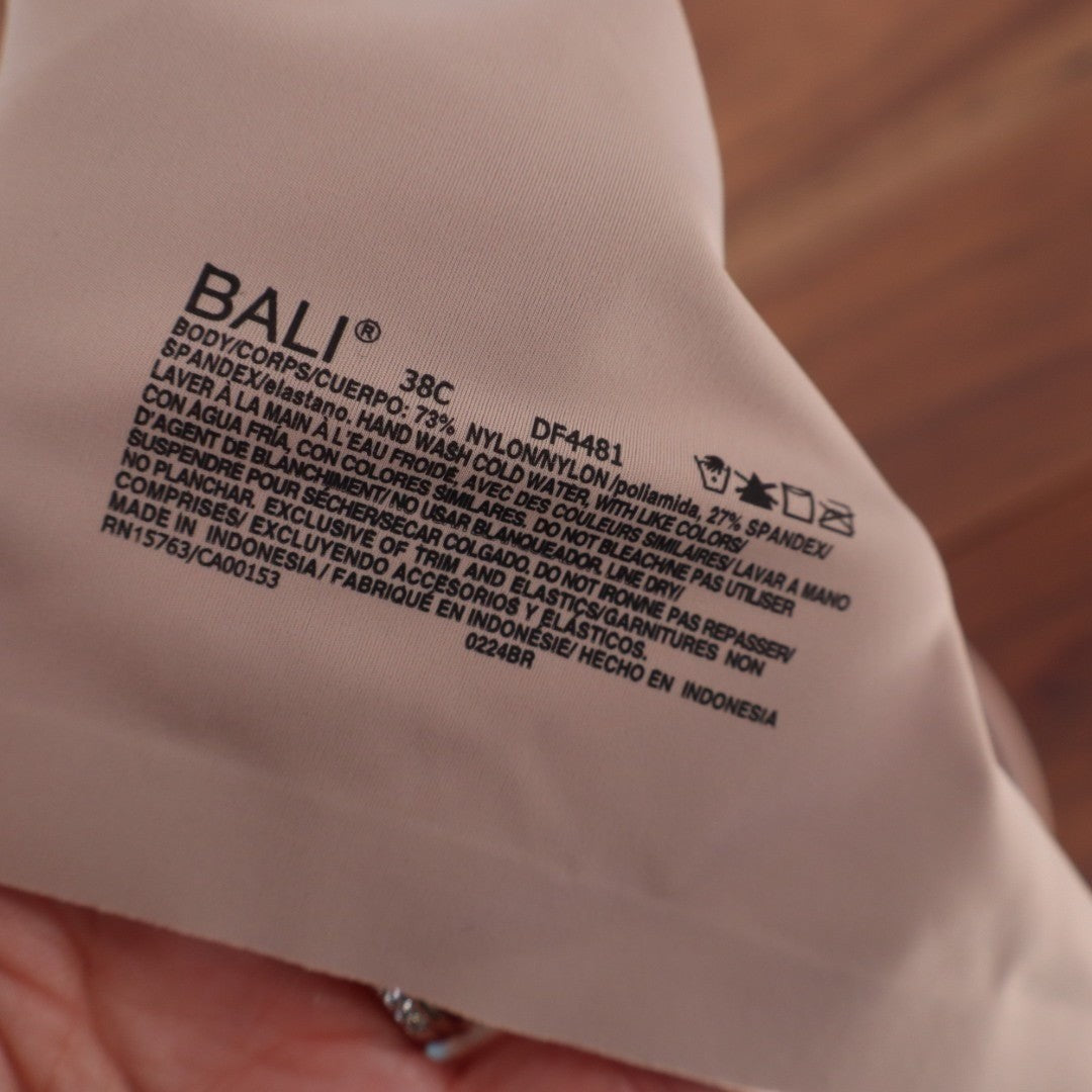 Bali Ultimate Smoothing Lightweight T-Shirt Bra Womens 38C Blush Nylon Stretch