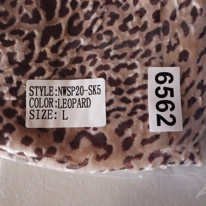 Naked Wardrobe Leopard Print Ruched Draped Mini Skirt Brown Large