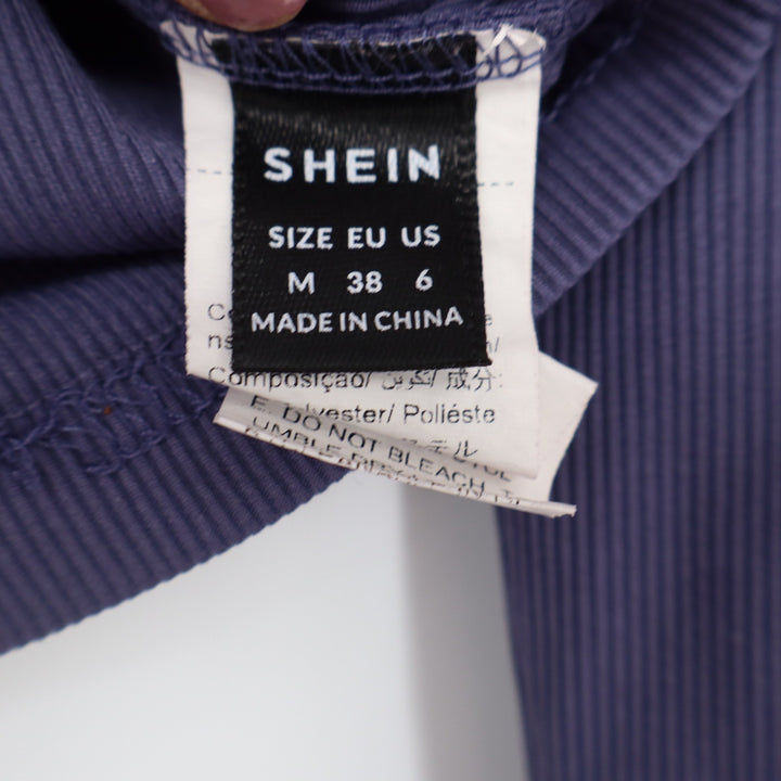 SHEIN Womens Ribbed Square Neck Long Sleeve Crop Top Dusty Purple Size M 6