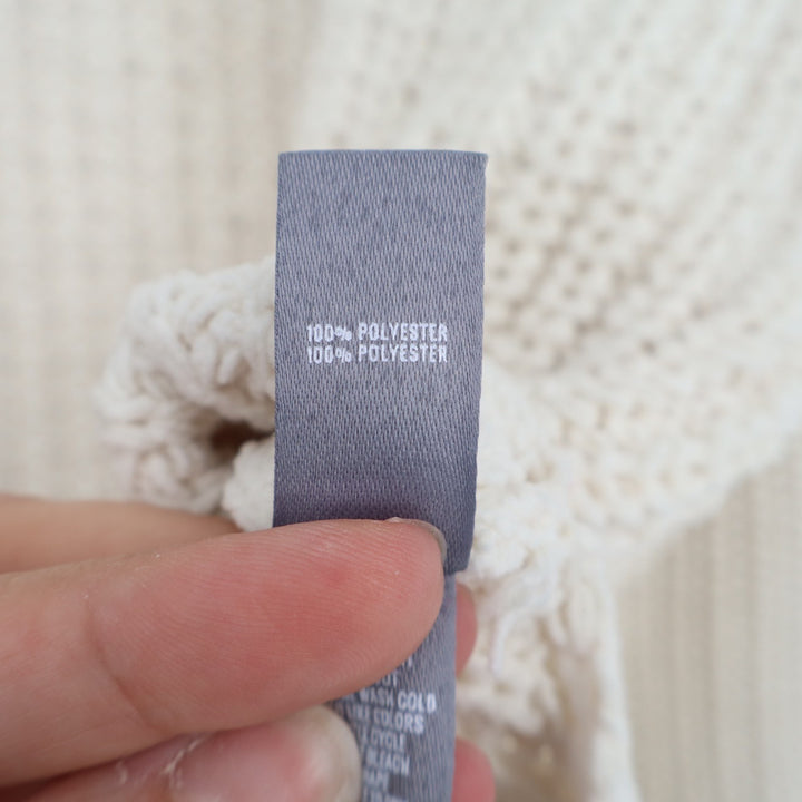 Aerie Oversized Sweater Womens Large Ivory Chunky Knit Mock Neck Pullover Cozy