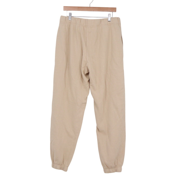 Spiritual Gangster Tan Beige Cotton Fleece Logo Jogger Sweatpants Large