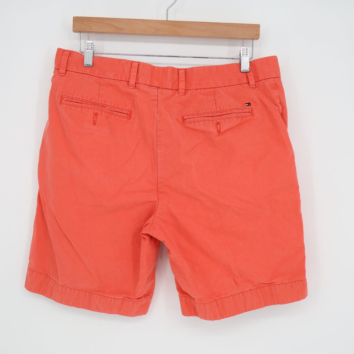 Tommy Hilfiger Mens Custom Fit Chino Shorts Coral Orange Cotton Size 34