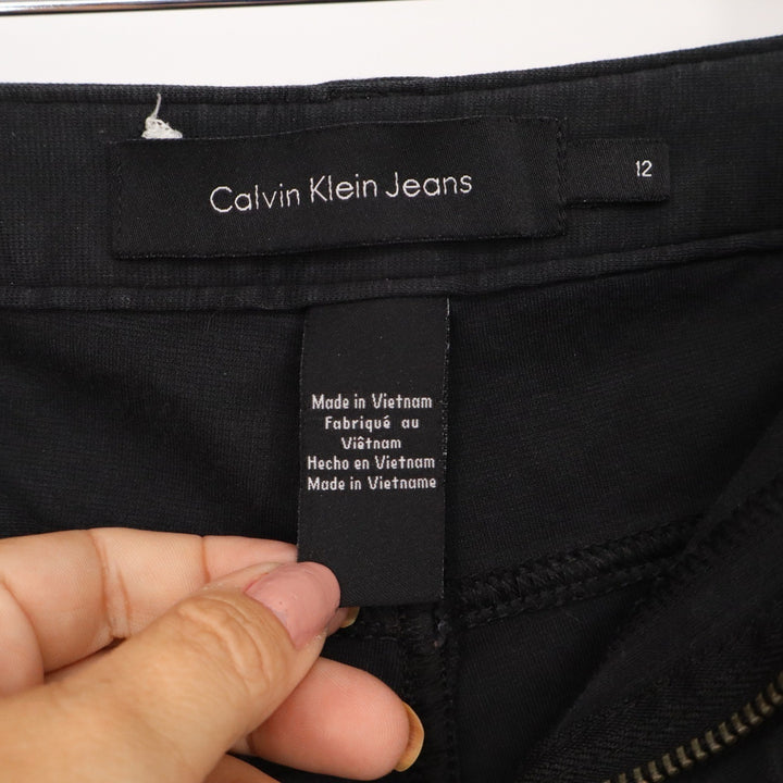 Calvin Klein Jeans Womens Size 12 Black Skinny Stretch Pants Mid Rise 5-Pocket