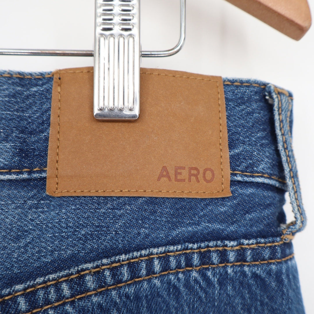 Aeropostale 90s Baggy Distressed High Rise Jeans Medium Wash Blue Size 6 Reg