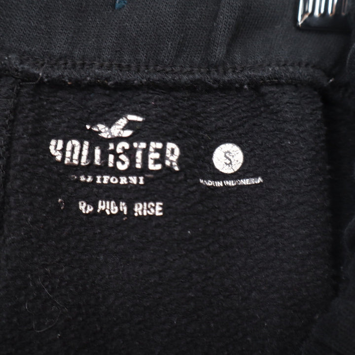 Hollister Womens High Rise Jogger Sweatpants Black Small Embroidered Logo