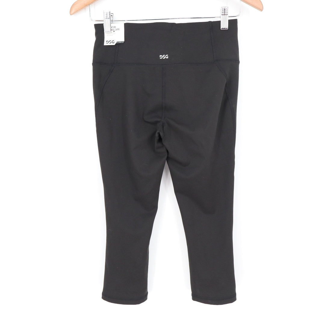 DSG Womens Momentum Capri Leggings Pure Black High Rise Crop Size S