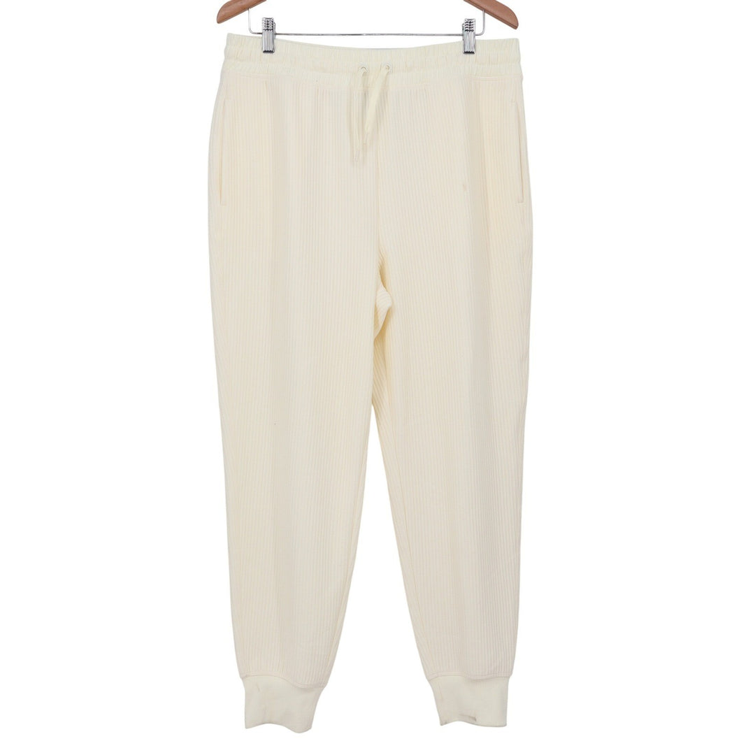 DSG Womens So Soft Ottoman Jogger Light Cream Ribbed Pants Size L