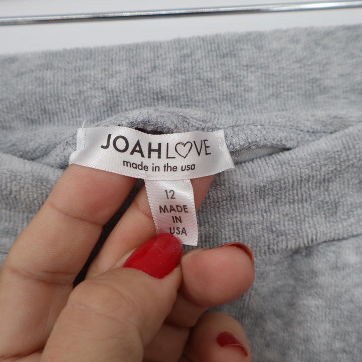 Joah Love Girls Heather Gray Terry Cloth Jogger Pants Size 12 Made in USA