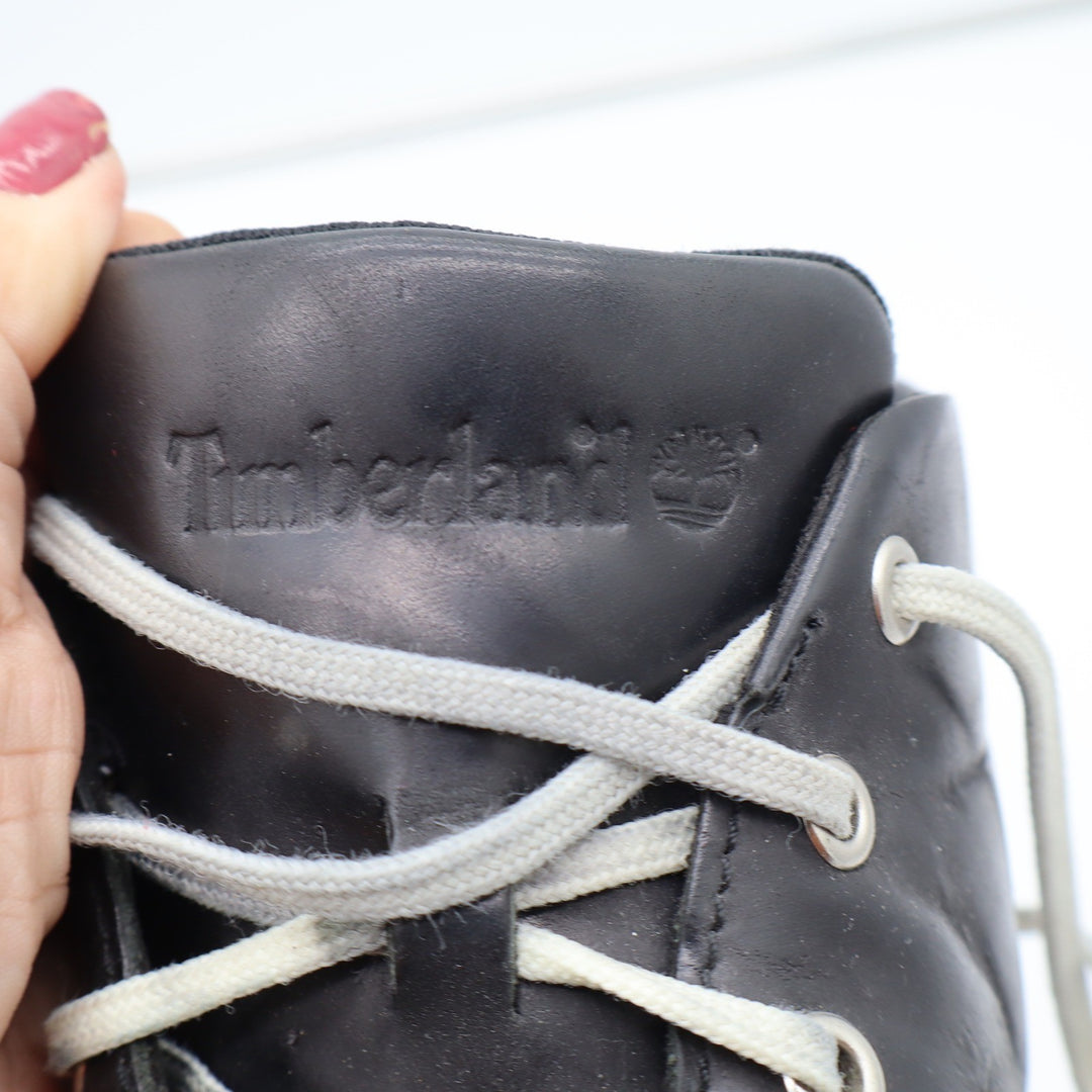 Timberland Sneakers Mens 10W Black Leather Chukka Mid Top Good