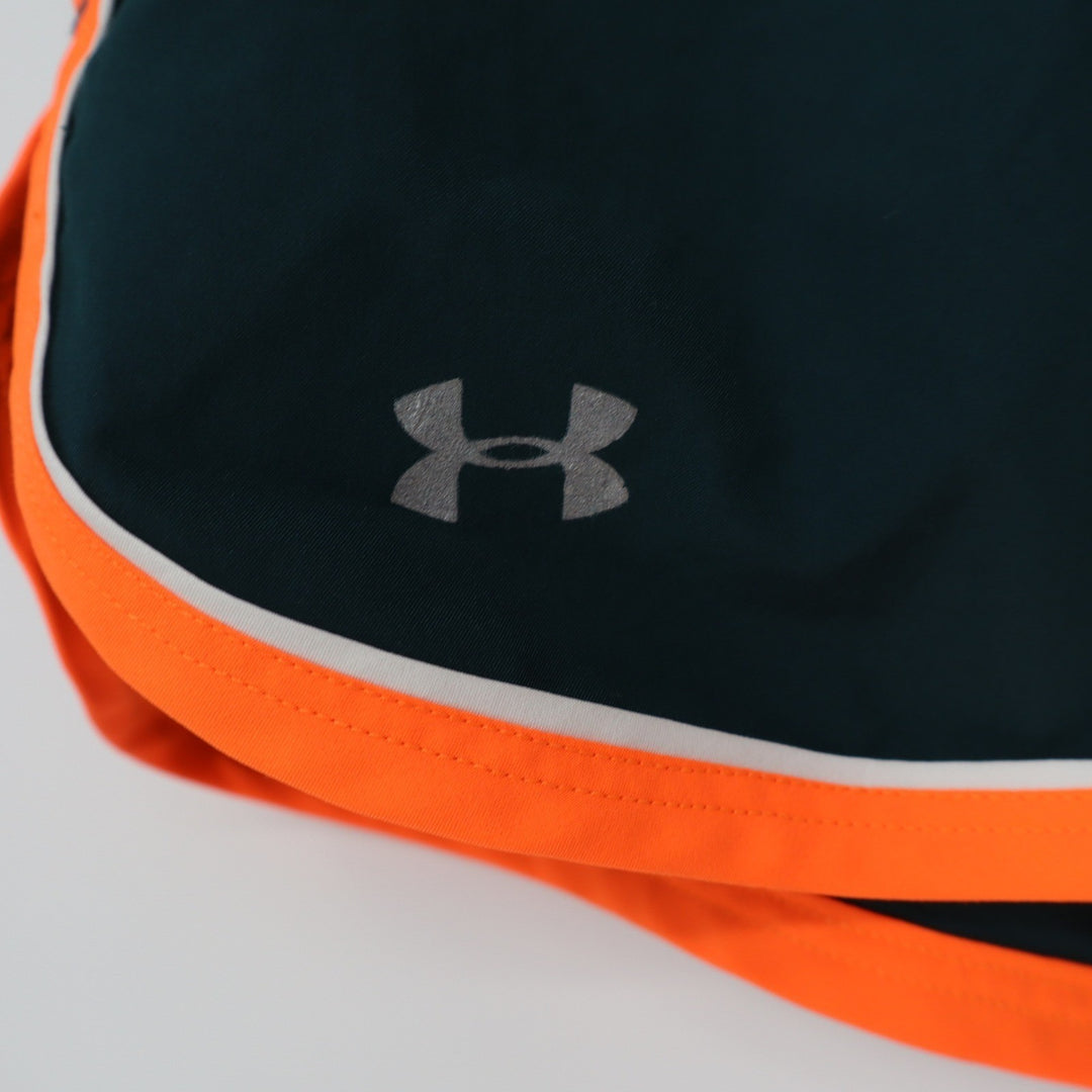 Under Armour Shorts Womens Small HeatGear Semi-Fitted Teal Orange Athletic