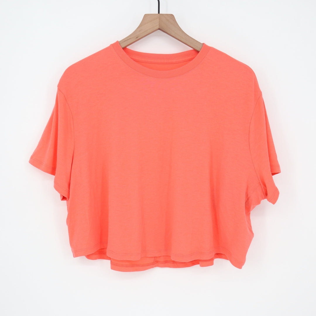 Nike One Dri-FIT Womens Training T-Shirt Bright Mango Large New
