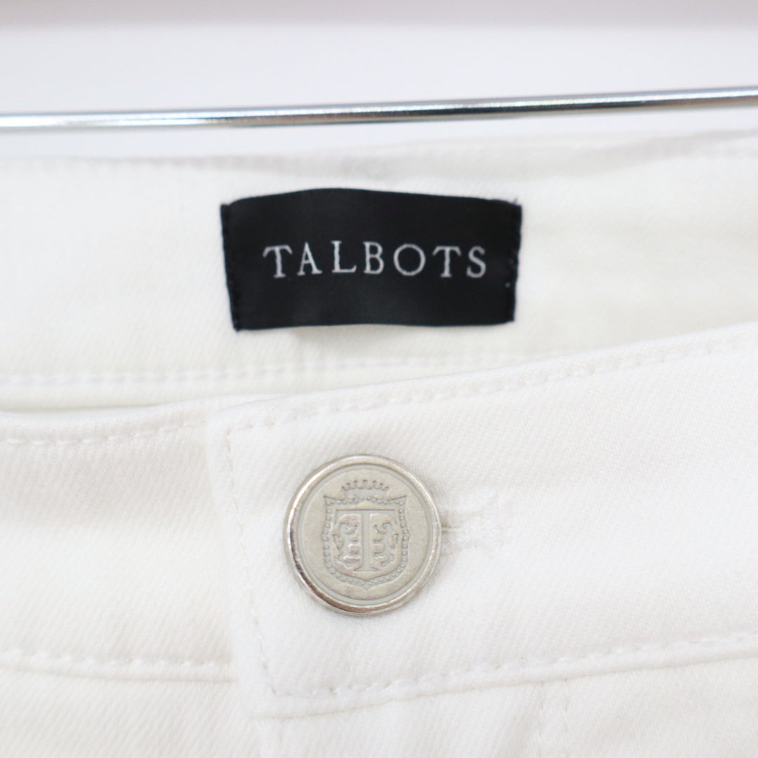 Talbots Womens White Crop Jegging Pants Size 8 Stretch Denim Slim Ankle Jeans