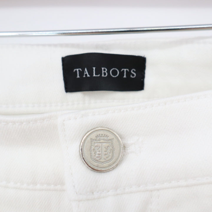 Talbots Womens White Crop Jegging Pants Size 8 Stretch Denim Slim Ankle Jeans