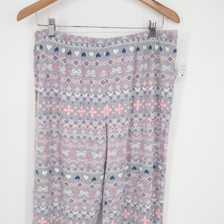 Cuddl Duds Fleece Pajama Bottom Womens Large Multi Printed Stretch Elastic Waist