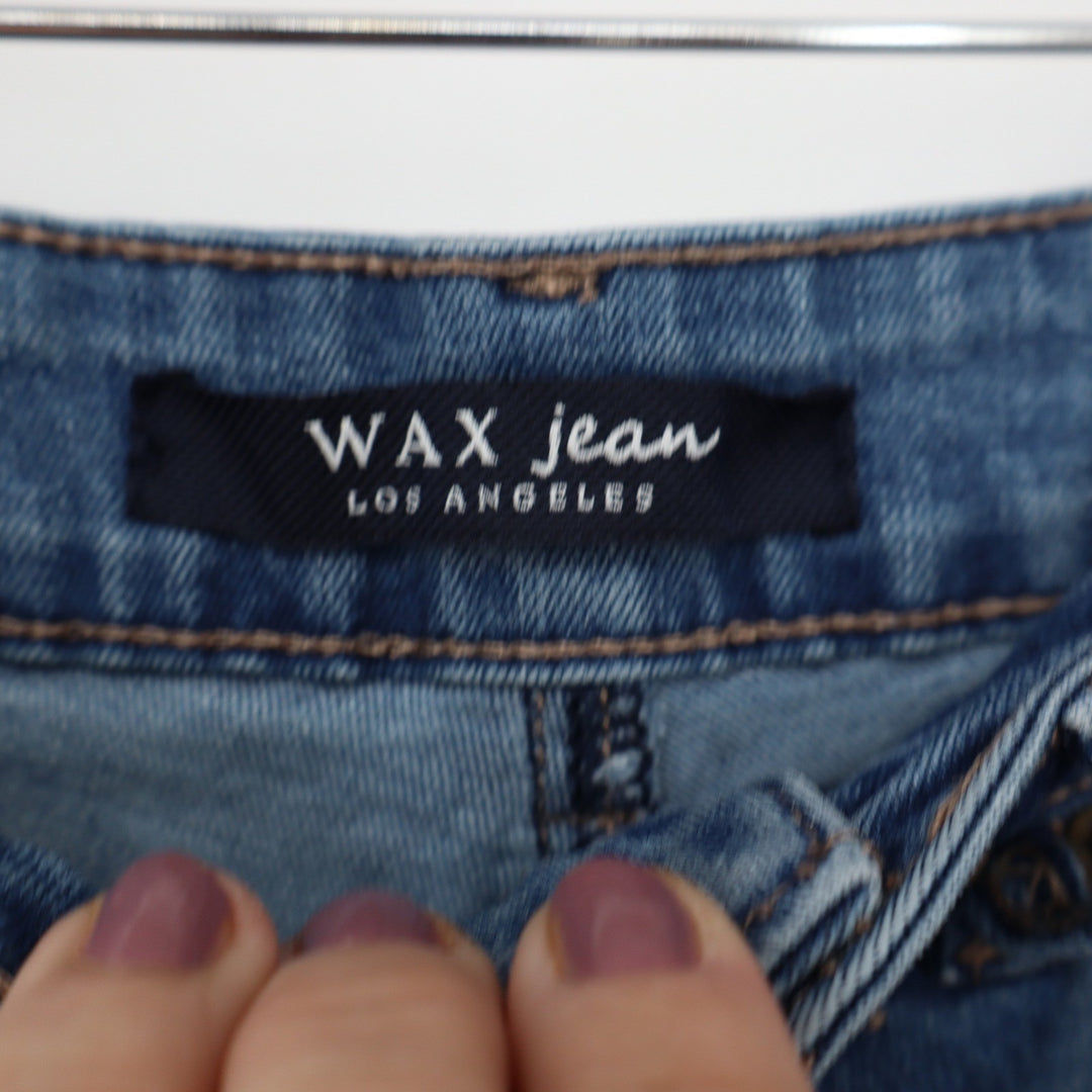 Wax Jean Los Angeles Womens Skinny Distressed Ripped Denim Medium Wash Size 0
