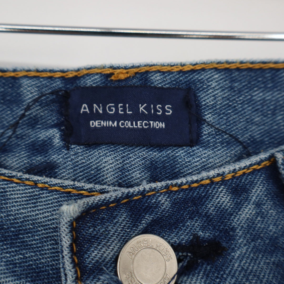 Angel Kiss Jeans Womens 9 Mom Jeans Blue Distressed New
