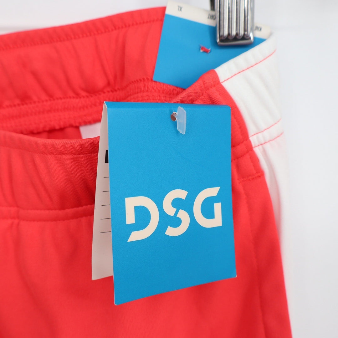 DSG Boys XL 18 Knit Performance Shorts Coral Red White Athletic Activewear