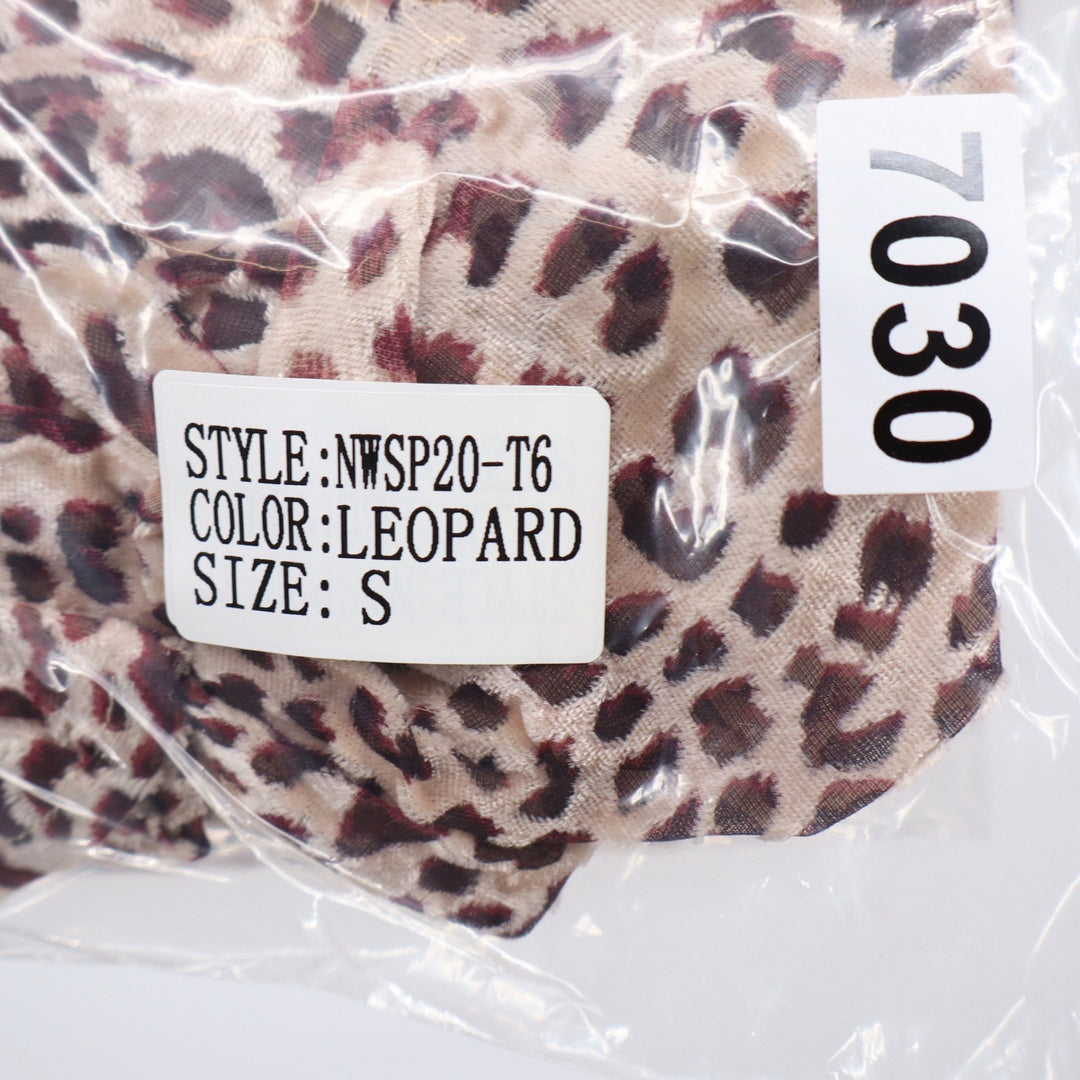 Naked Wardrobe The Statement Leopard Print Crop Top Long Sleeve Small