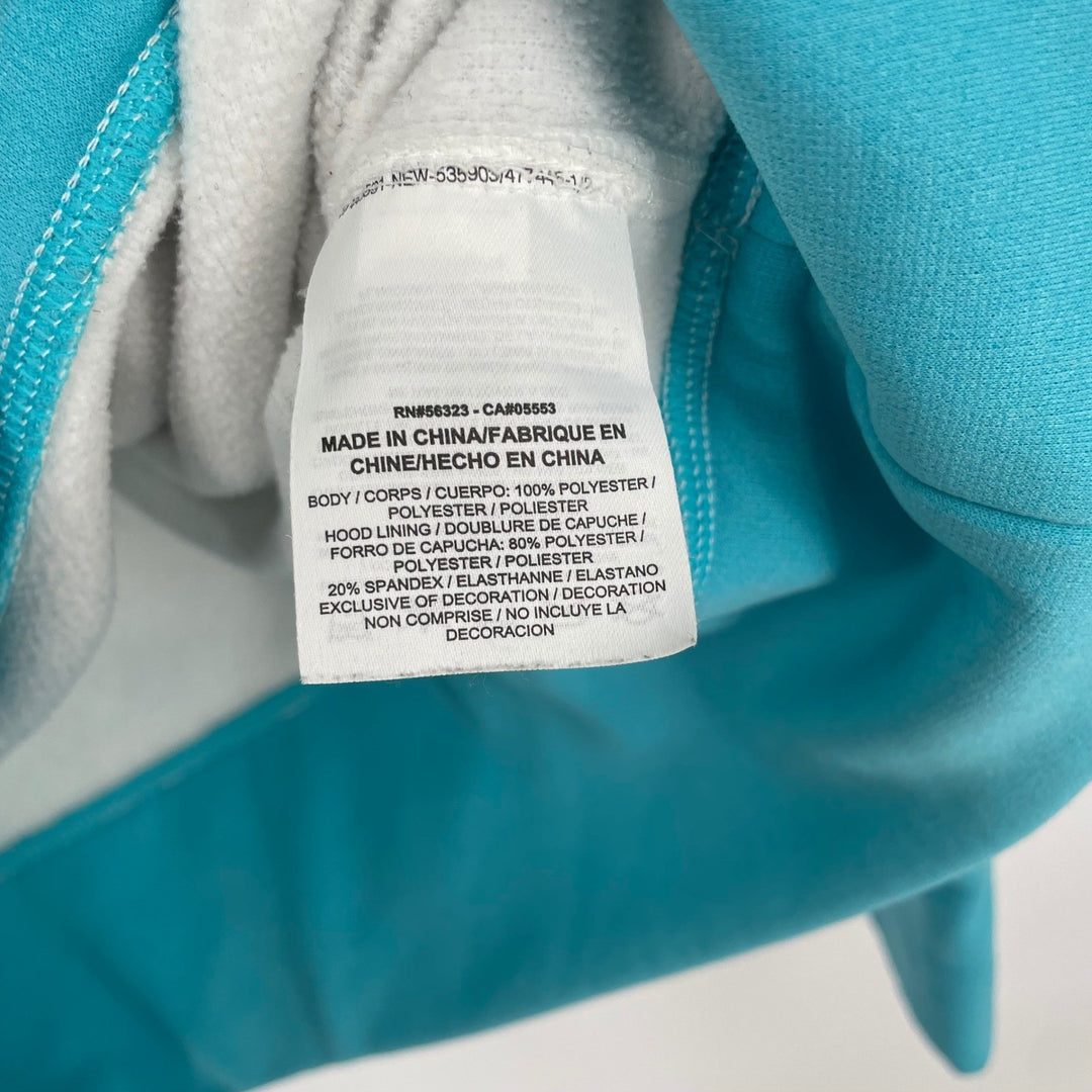 Nike Therma Fit Hoodie Turquoise White Neon Yellow Swoosh Pullover Size M