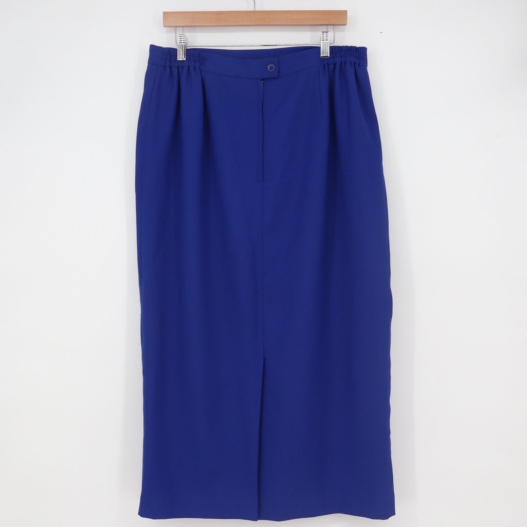 KB Stella Louise Fox Royal Blue Fringe Rhinestone Skirt Suit Set 16W Moon Button