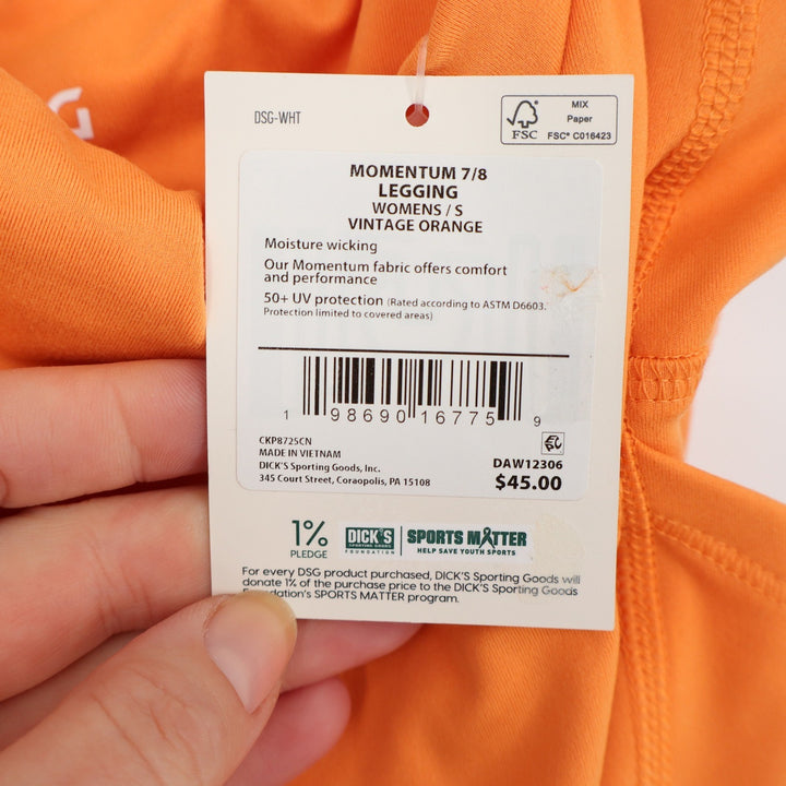 DSG Momentum 7/8 Leggings Womens Small Vintage Orange High Rise Side Pockets