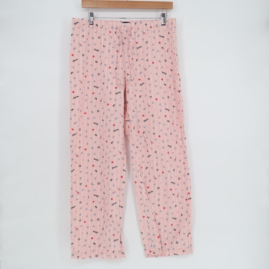 Gapbody Pajama Pants Women's Medium Pink Printed Drawstring Waist Sleepwear