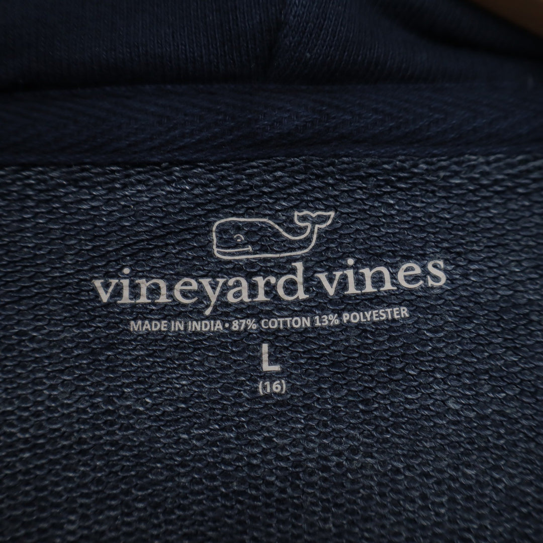Vineyard Vines Boys Navy Blue Whale Graphic Pullover Hoodie Sweatshirt L