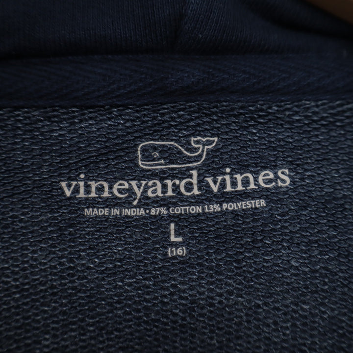 Vineyard Vines Boys Navy Blue Whale Graphic Pullover Hoodie Sweatshirt L