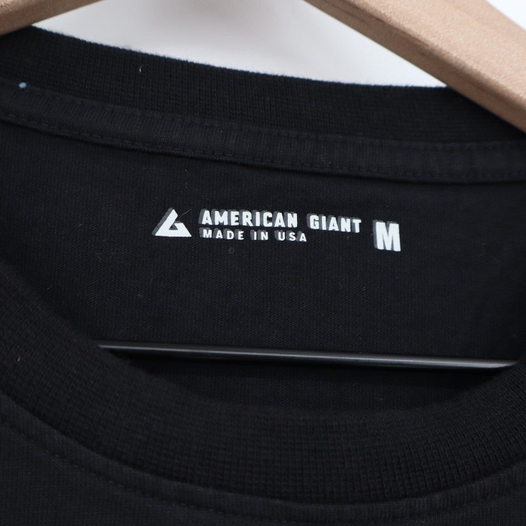 American Giant Classic Black Cotton Pocket T Shirt Mens Size Medium Made USA