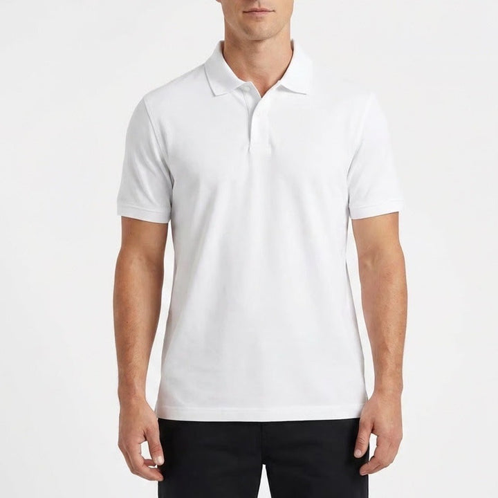 Walter Hagen Mens Clubhouse Solid Pique Polo Shirt White M
