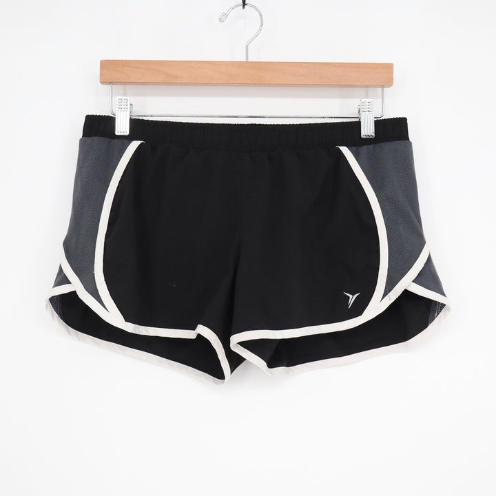 Old Navy Active Womens Black Dolphin Running Shorts Grey Mesh Trim Size Small P