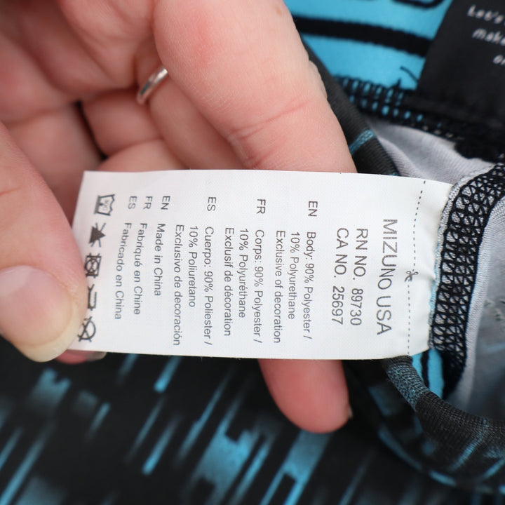 Mizuno Womens Nighthawk Sliding Shorts XL Black Blue Glitch