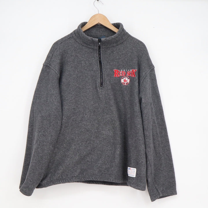 Harvard Square Boston Red Sox Quarter Zip Fleece Pullover Gray Mens XL