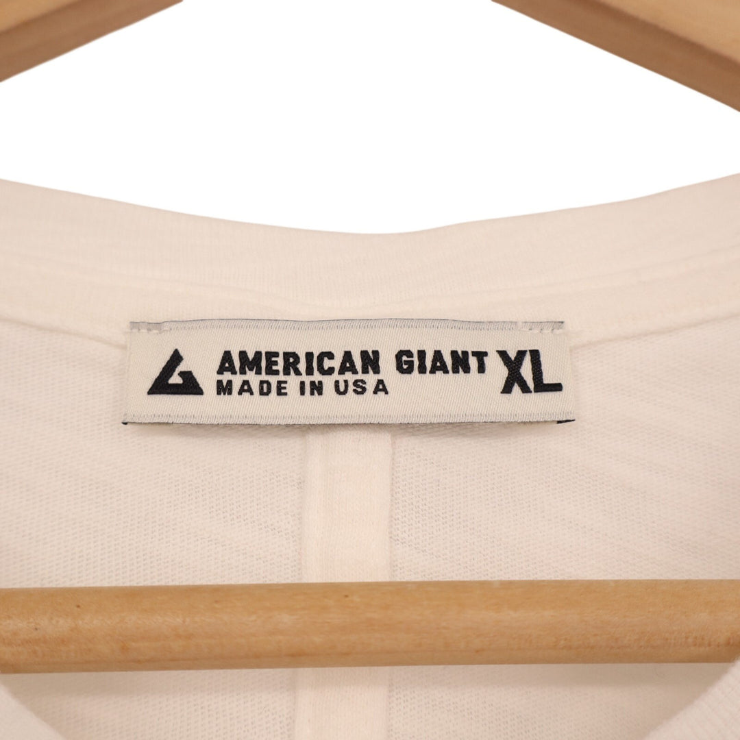 American Giant Premium Slub Crew Tee Womens XL Bone Cotton Slim Fit Everyday