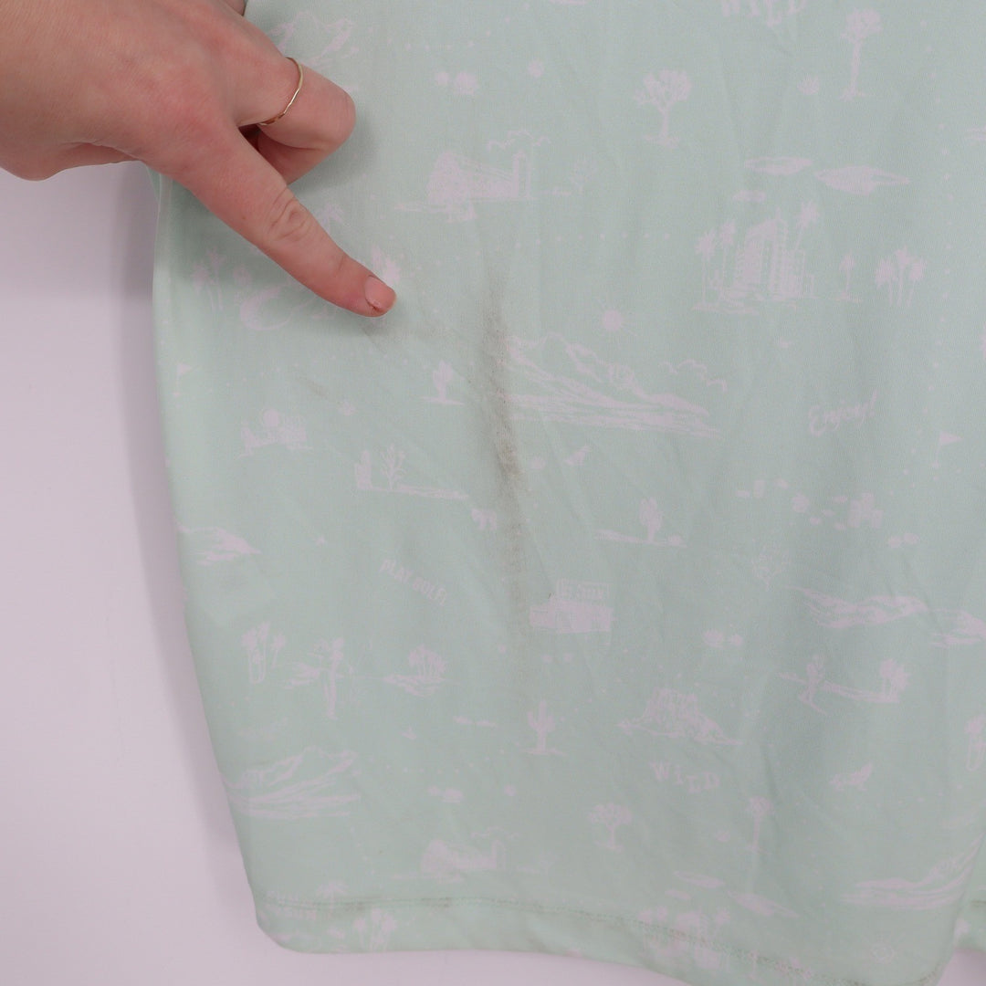 Bad Birdie Southwest Loop Golf Polo Mint Green Graphic Print Mens 2XL