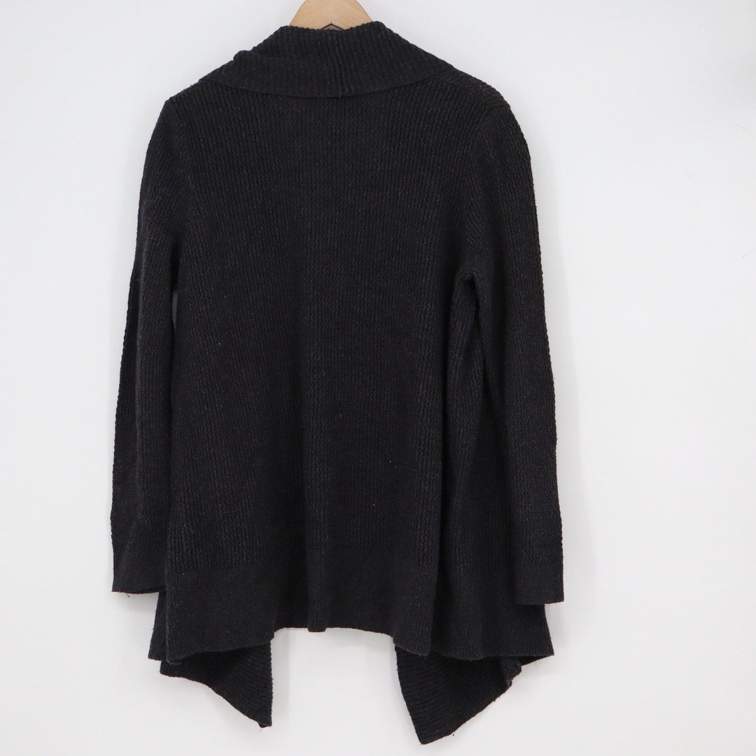 Ann Taylor Loft Black Open Front Cardigan Sweater Camel Hair Blend Large