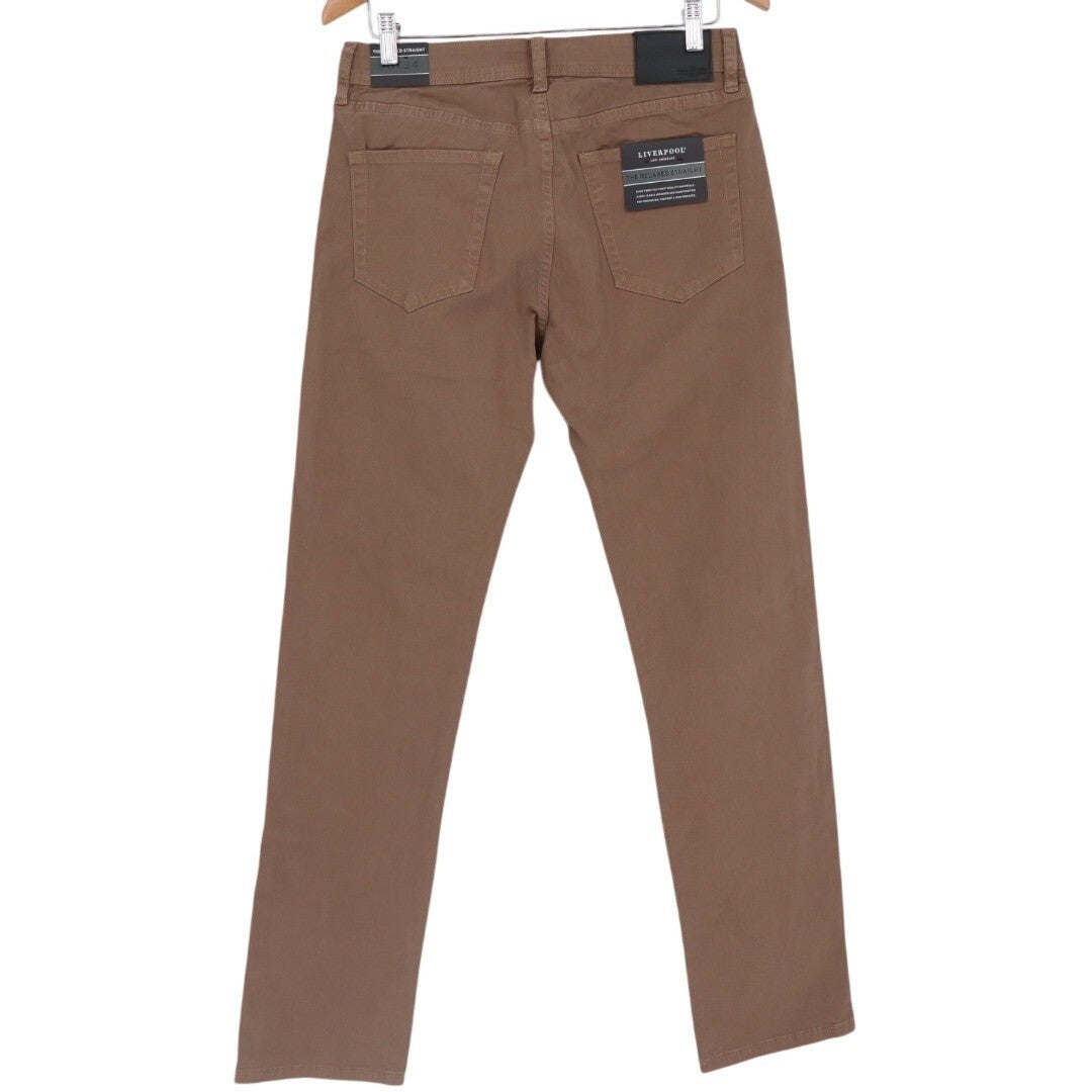 Liverpool Los Angeles Mens Brown Straight Leg Casual Pants Size 30x34