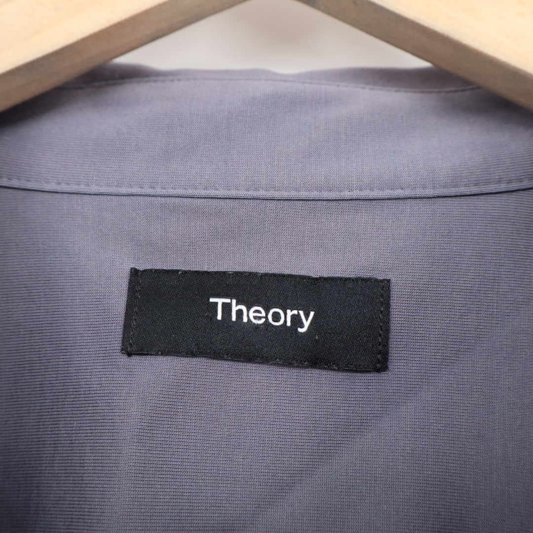 Theory Sylvain ND Structure Knit Shirt Mens XL Purple Grey Button Down J0794505