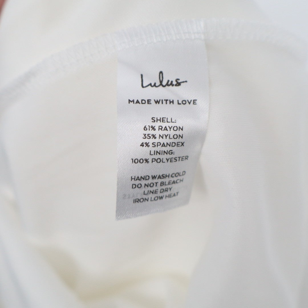 Lulus Bodycon Mini Dress Womens Large White Stretch Backless Sleeveless Pullover