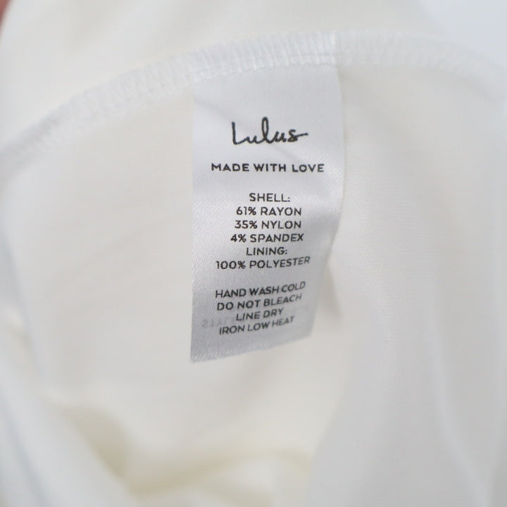 Lulus Bodycon Mini Dress Womens Large White Stretch Backless Sleeveless Pullover