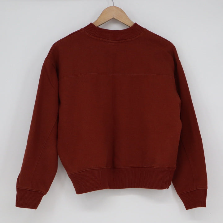 A New Day Womens Rust Red Mock Neck Sweatshirt Pullover Size M Cotton Blend