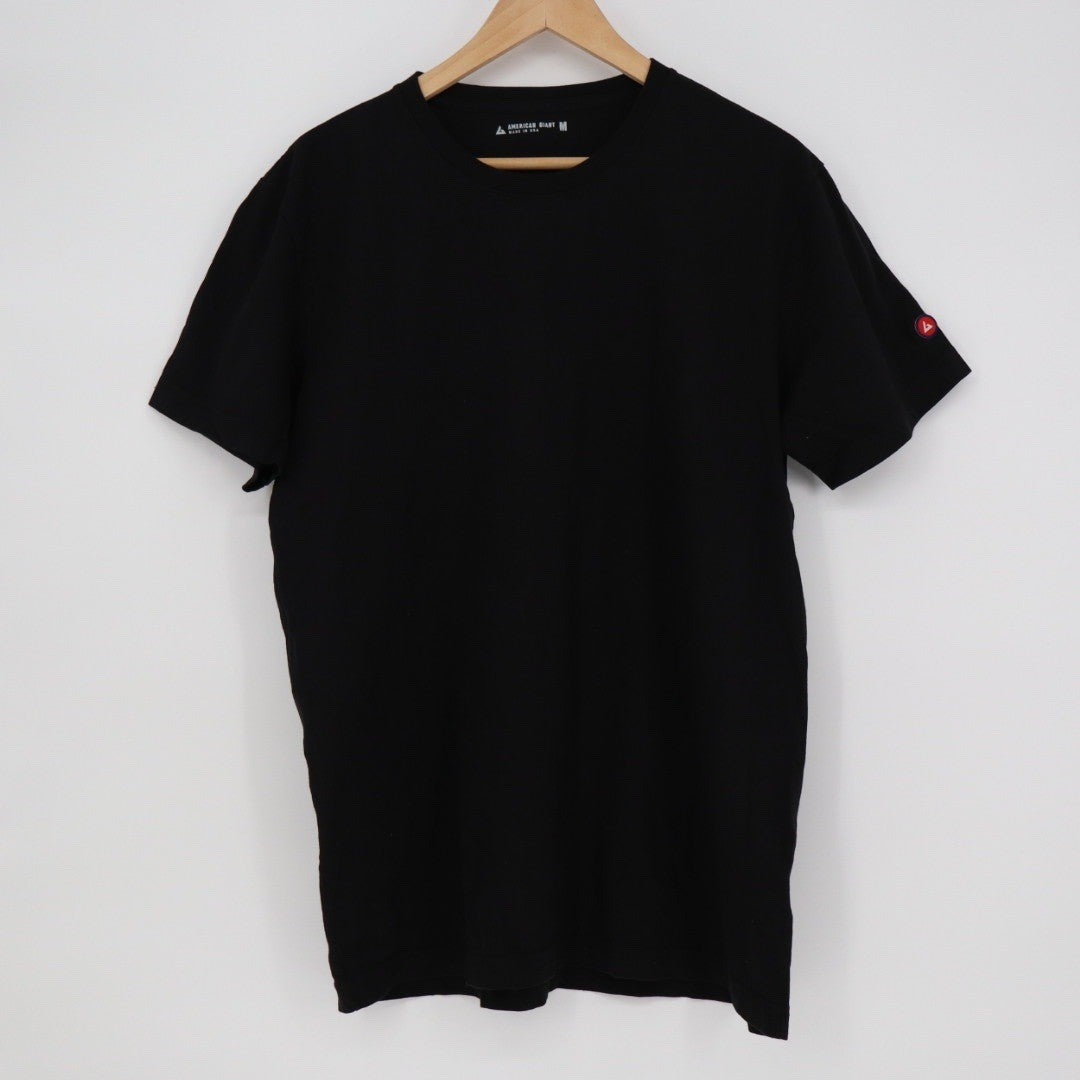 American Giant Men's Black Cotton Tee Crew Neck Short Sleeve Made in USA Size M