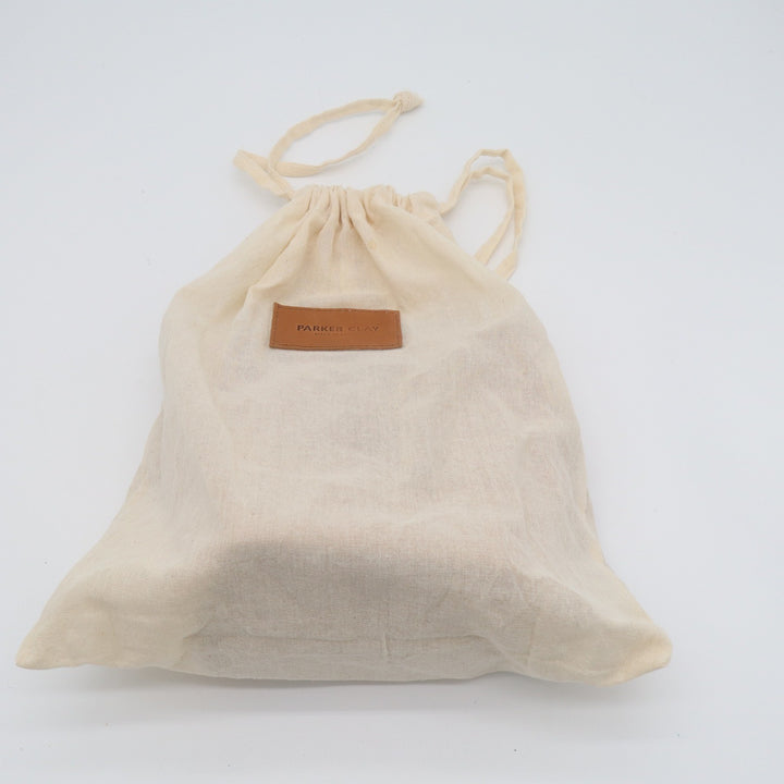 Parker Clay Makeda Mini Crossbody Bucket Bag Tan Leather Made in Ethiopia