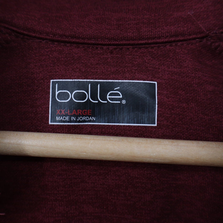 Bolle Mens XXL Burgundy Heathered Quarter Zip Pullover Mock Neck Long Sleeve Top