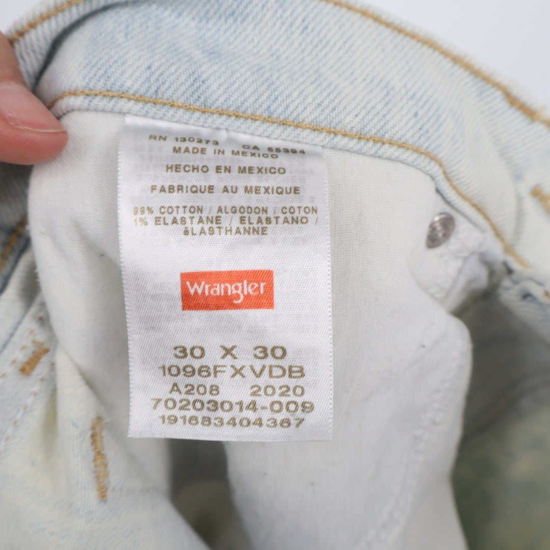 Wrangler Premium Quality Acid Wash Straight Leg Jeans Light Blue 30x30