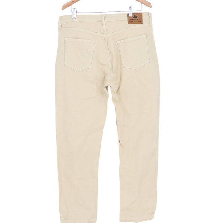 American Giant Roughneck Jeans Mens 36X30 Beige Cotton Stretch Straight Leg